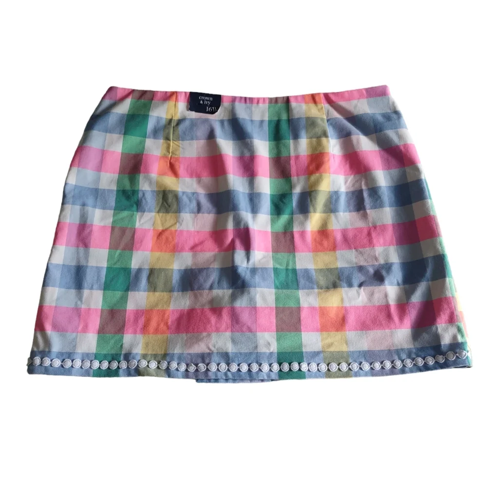NWT Crown & Ivy Pastel Plaid Skort 16W